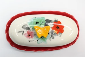 Plato de mantequilla The Pioneer Woman mariposa y flores pintadas - Imagen 1 de 11