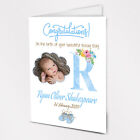 Personalised New Born Baby Card, Baby Girl, Welcome Congratulations, Teddy Bear