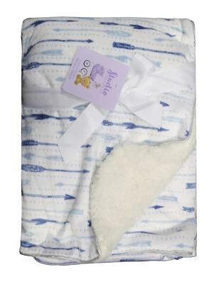 Manta para bebé recién nacido niño pequeño manta de cama 75x100 cm espalda de piel suave | flecha azul cielo Foto 1 de 2