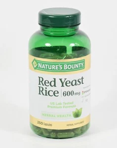 Natures Bounty 600mg RED YEAST RICE premium formula 250 Capsules 07/2026 - Picture 1 of 2