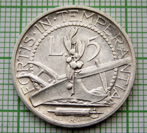 SAN MARINO 1935 R 5 LIRE, SILVER Cover