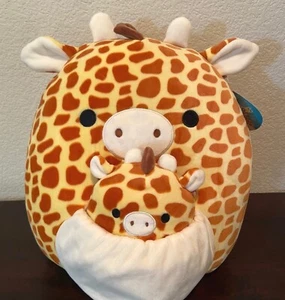 Squishmallow Gary Giraffe MOM and BABY AUTHENTIC Kellytoy Plush Easter gift toy - Picture 1 of 5