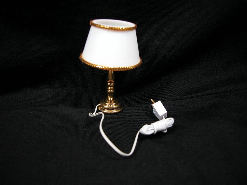 Heidi Ott #YL1024 Dollhouse Miniature Light 1:12 Scale Brass Gold Table Lamp - Image 1 of 3