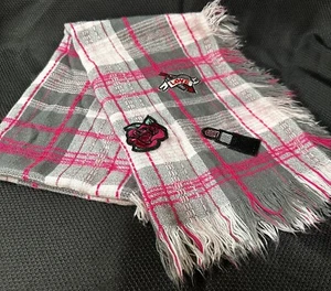 The Children’s Place Girls Fashion Scarf Gray Pink And White W/Appliques 16”x58” - Picture 1 of 8