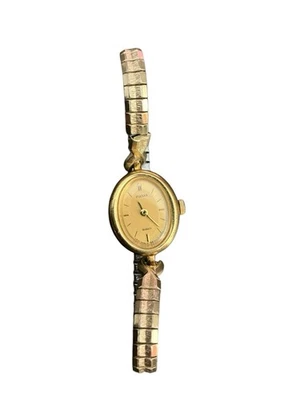 Vtg Pulsar Watch Women 16mm Gold Tone Oval Dial V810-5160 Stretch New Battery - Image 1 of 4