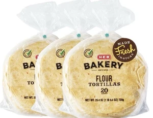 HEB Bäckerei Mehl Tortillas (3er Pack) 20 Stück pro Beutel. - Bild 1 von 1