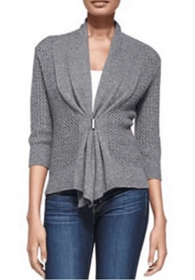 Cárdigan Colección Cashmere Neiman Marcus Hebilla Frontal Suéter Mujer XL *$295 Foto 1 de 4
