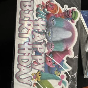 NEW Cartoon Animated Trolls Birthday Party Decoration Banner Set for Kids Party - Picture 1 of 8
