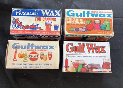 Lot of 4 WAX Household Paraffin Wax 1 lb Boxes Canning, Candle, Surf - Image 1 of 2