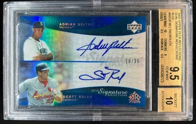 2005 Upper Deck Reflections Adrian Beltre Scott Rolen Blue Auto #/35 BGS 9.5/10 - Image 1 of 2