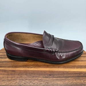 G.H. Mocasines Bass Weejuns Penny para hombre 11 D cuero borgoña sin usar, en caja, punta zapatos informales - Imagen 1 de 9