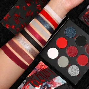 ecofavor Red Goth Eyeshadow Palette - 9 Colors True Hot Black Eye  - Picture 1 of 8