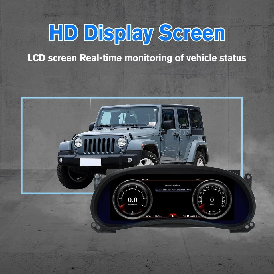 12.3'' For JEEP Wrangler Jk 11-17 Speedometer Digital Instrument Gauge Cluster Foto 1 de 4