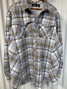 Truewerk Western Tech Flanellhemd langarm sand/lila kariert Gr-3XL - Bild 1 von 6