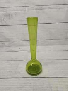 Vaso vintage vetro artistico soffiato a mano cassa verde alto 8” x base larga 3” - Foto 1 di 5