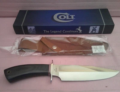 Новый в коробке большой 12,5» Colt Bowie нож с деревянной ручкой ремень отверстие и кожаные ножны! - Изображение 1 из 4