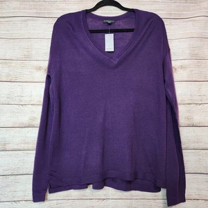 NWT Lane Bryant Fine Merino Collection Wool Purple Pullover Sweater Size 14/16 - Picture 1 of 15