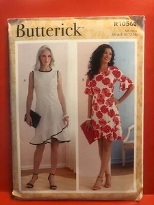 Butterick Pattern R10560 MISSES DRESS Ruffles Asymmetrical Round Neck Fitted - Picture 1 of 2