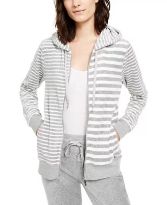 Calvin Klein Mujer Holden Terciopelo Rayas Mixtas Cremallera Completa Gris Blanco Talla XS Foto 1 de 4