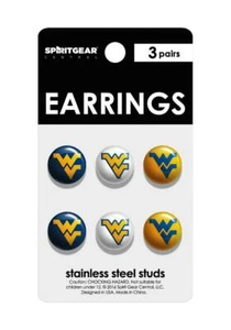 West Virginia Mountaineers Stud Earrings - Picture 1 of 3