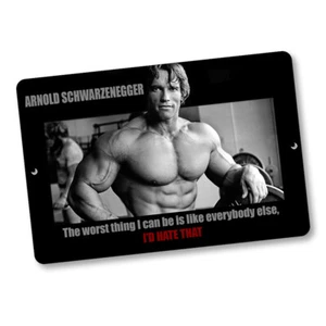 Arnold Schwarzenegger I'd Hate That Quote Sign Design 8x12 In. Aluminum Sign - Picture 1 of 5