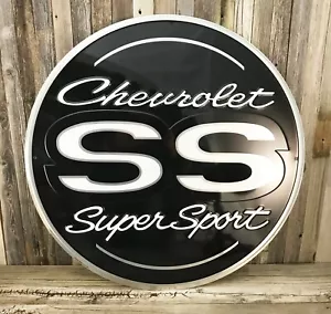 Chevrolet Chevy SS Super Sport großes geprägtes Blechschild 24" Oldtimer Garage - Bild 1 von 2