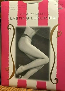 Women Victorias Secret Lasting Luxuries Sheer-To-Waist Sm Jet Black Pantyhose - Picture 1 of 4