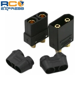 Trinity Revtech XT90 Black Connectors (Pair) REV90 - Picture 1 of 2