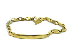 Designer Signed YSL YVES SAINT LAURENT Gold Plated Sterling Silver ID Bracelet