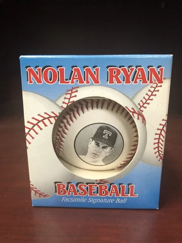 Dairy Queen Nolan Ryan Facsimile Signature Baseball & On Ball Photo New In Box Cover