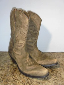 Ariat Boots Womens Size 9.5 B Sage Stars Brown Leather Cowboy Western 13629 - Picture 1 of 9