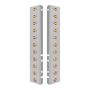 Peterbilt Air Cleaner Bracket Dual Mini Lights & Bezels - Amber LED/Clear Lens - Bild 1 von 8