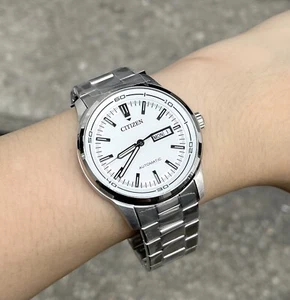 New! Citizen Automatic Watch NH8400-87A Kanji English Day Date Dial Silver Steel - Picture 1 of 7