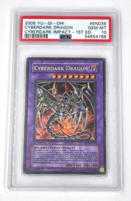 YuGiOh Cyberdark Dragon CDIP-EN035 1st Edition Cyberdark Impact PSA 10 GEM MINT - Image 1 of 2