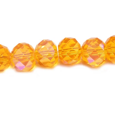 Glasperlen facettiert geschliffen 9,5x7,5 mm orange ca. 70 Perlen nenad-design - Bild 1 von 4