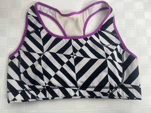 NIKE Swoosh Dri-Fit Sports Bra Womens Size S Black White Activewear EUC (H) - Picture 1 of 8