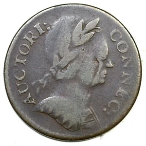 1785 3.4-F.1 R-3 Connecticut Colonial Copper Coin - Picture 1 of 2