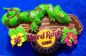 HONOLULU HAWAII 3D GECKO LAGARTO HIBISCO FLORES ÁRBOL LOGOTIPO Hard Rock Café PIN LE - Imagen 1 de 1