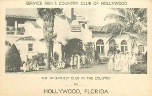 Service Mens Country Club Hollywood Florida FL Army Navy Marines Postcard - Picture 1 of 2