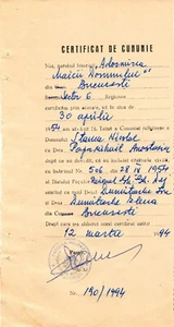 Romania, 1994, Vintage Matrimony Certificate, "Adormirea Maicii Domnului" Church - Picture 1 of 1