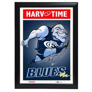 Carlton Blues, Mascot Harv Time Print Framed - Bild 1 von 1