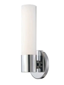 12" Tall Wall Sconce Light Chrome Bathroom Lighting Kovacs P5041-L Saber II - Picture 1 of 1