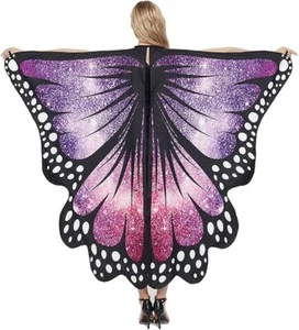 Women Butterfly Wings Shawl Fairy Girl Cape Halloween Dress Up Costume Accessory - Picture 1 of 6