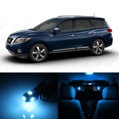 Paquete de 15 luces interiores LED AZUL HIELO para herramienta Nissan Pathfinder 2013-2019 Foto 1 de 4