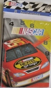 KIDS BIRTHDAY PARTY INVITATIONS CARDS NASCAR THEME 8 PACK SET SEE MY OTHER ITEMS - Picture 1 of 2