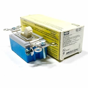 HBL1201I Hubbell Ivory Toggle Switch, Single Pole, 15A, 120-277VAC - Picture 1 of 6