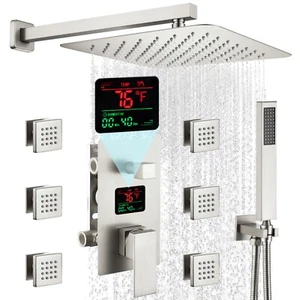 CASAINC 12" Ceiling-Mounted Shower System with Digital Display & 6 Body Jets - Picture 1 of 9