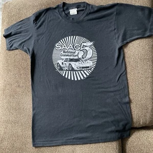 Original Vintage 1980 Shelby SAAC IV National Convention T Shirt Black Rare L - Picture 1 of 4