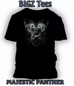 Big and Tall Grafik T-Shirt MAJESTIC schwarz PANTHER Tee Sneaker Animal Print - Bild 1 von 2