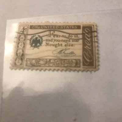 Fear to do ill and you need Fear Nought Else 4 Cent Stamp Us Postage Stamp  - Image 1 of 4